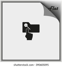 Magnifier icon with minus sign. Folder zoom out.
