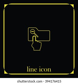 Magnifier icon with minus sign. Folder zoom out.
