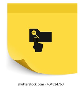 Magnifier icon with minus sign. Folder zoom out.