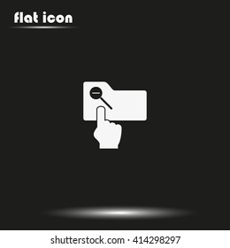 Magnifier icon with minus sign. Folder zoom out.