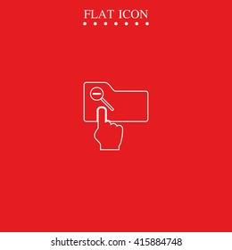 Magnifier icon with minus sign. Folder zoom out.