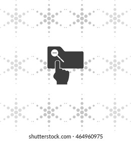 Magnifier icon with minus sign. Folder zoom out.