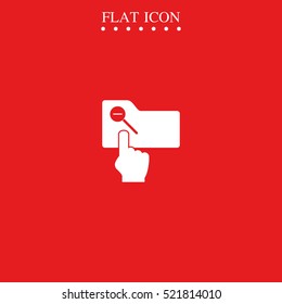 Magnifier icon with minus sign. Folder zoom out.