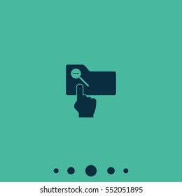 Magnifier icon with minus sign. Folder zoom out.