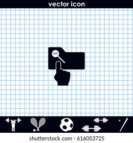 Magnifier icon with minus sign. Folder zoom out.