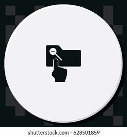 Magnifier icon with minus sign. Folder zoom out.