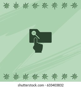 Magnifier icon with minus sign. Folder zoom out.