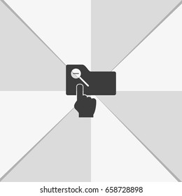 Magnifier icon with minus sign. Folder zoom out.