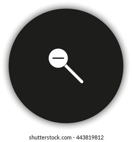Magnifier icon with minus sign. Zoom out.