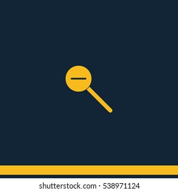 Magnifier icon with minus sign. Zoom out.