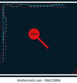 Magnifier icon with minus sign. Zoom out.