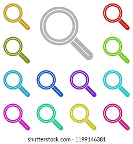 Magnifier icon in multi color style. Simple glyph vector of education set for UI and UX, website or mobile application