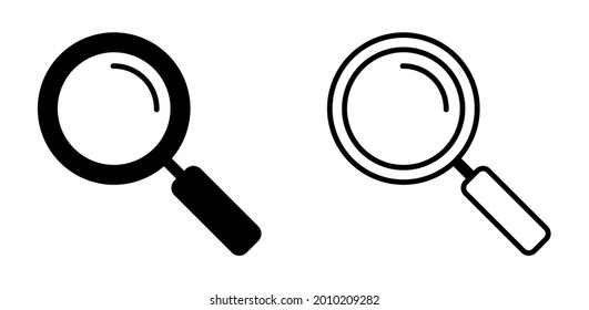 magnifier icon on white background