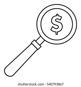 Magnifier icon. Outline illustration of magnifier vector icon for web