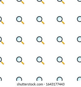 Magnifier icon pattern seamless isolated on white background. Editable flat Magnifier icon. Magnifier icon pattern for web and mobile.