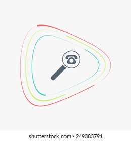 Magnifier with icon phone.. Flat design style. Made vector illustrator