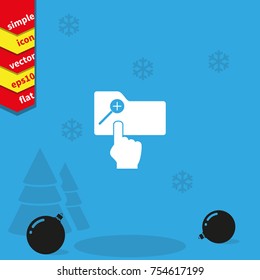 Magnifier icon with plus sign. Folder zoom in.