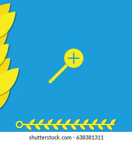 Magnifier icon with plus sign. Zoom in.