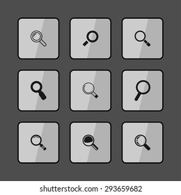 magnifier icon set