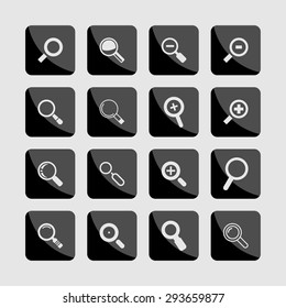 magnifier icon set