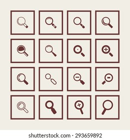 magnifier icon set