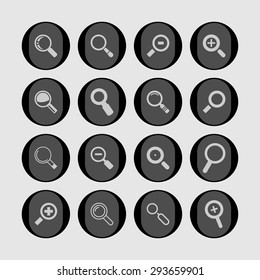 magnifier icon set