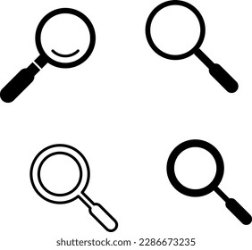 magnifier icon set vector illustration on white background..eps