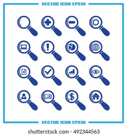 magnifier icon set vector illustration EPS 10