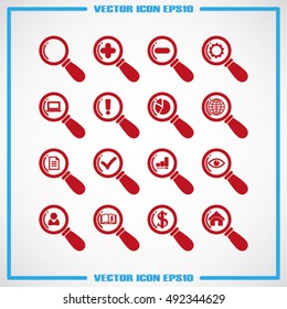 magnifier icon set vector illustration EPS 10
