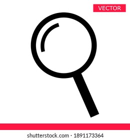 Magnifier icon sign cursor vector illustration flat style design isolated on gray background. Searching or zooming tool symbol magnifying glass icon.