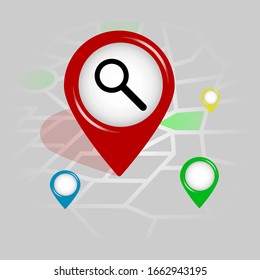 magnifier icon . Simple glyph vector of Education Location pin set for UI and UX, website or mobile application