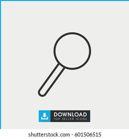 magnifier icon. simple outline magnifier vector icon. on white background.