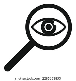 Magnifier icon simple vector. Eye test. Optical clinic