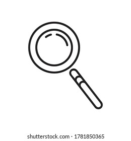 Magnifier icon. Single high quality outline symbol of searching for web design or mobile app. Thin line signs of education for design logo, visit card, etc. Outline logo of school.