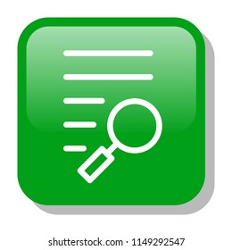 Magnifier Icon. Text Search concept. Editable stroke flat icons. Simple thin line art logo. Web app 3d button. Vector illustration. 