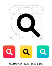 Magnifier icon. Vector illustration.