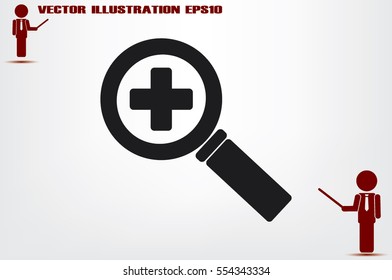 magnifier icon vector illustration .
