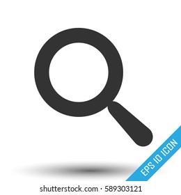 Magnifier icon. Vector illustration of magnifier. Flat logo of magnifier isolated on white background.