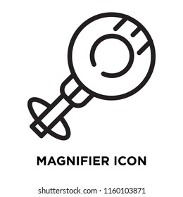 Magnifier icon vector isolated on white background, Magnifier transparent sign , line symbol or linear element design in outline style