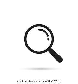 Magnifier icon, vector. Magnifying glass symbol isolated on white background.