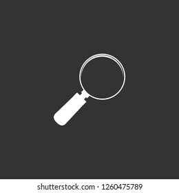 magnifier icon vector. magnifier sign on black background. magnifier icon for web and app