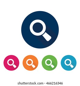 Magnifier icon. Vector sign in various colors. 