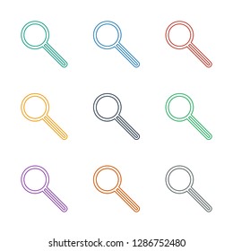 magnifier icon white background. Editable line magnifier icon from medicine. Trendy magnifier icon for web and mobile.