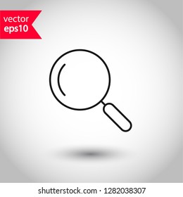 Magnifier icon. Zoom in zoom out sign. Magnifying glass vector icon. Search icon. Find symbol. Loupe outline icon. EPS 10 flat symbol Magnifier icon. Zoom in zoom out sign. Magnifying glass vector icon. Search icon. Find symbol. Loupe outline icon. EPS 10 flat symbol