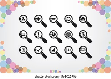 magnifier icons.