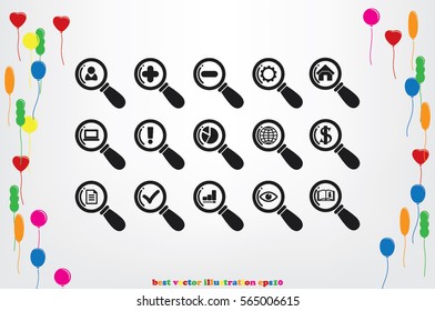magnifier icons.