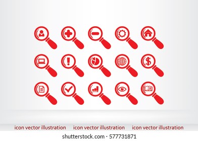 magnifier icons.