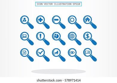 magnifier icons.