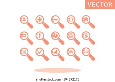 magnifier icons.