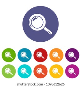 Magnifier icons color set vector for any web design on white background